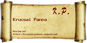 Krucsai Panna névjegykártya